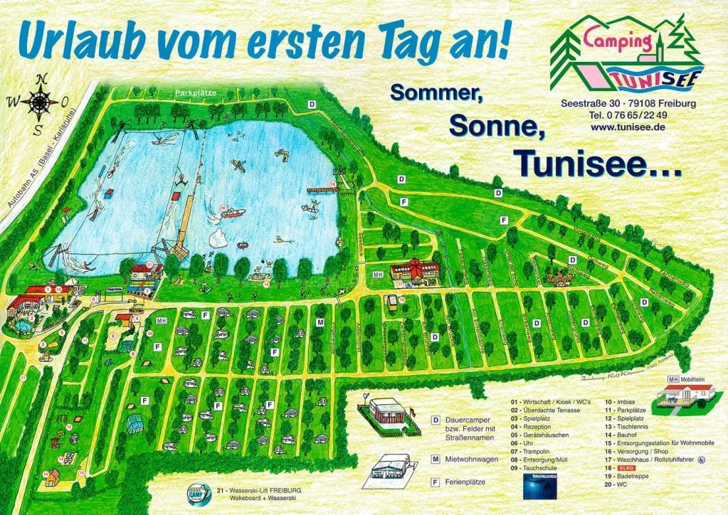 Platzplan Campingplatz Tunisee / Wakepark Freiburg