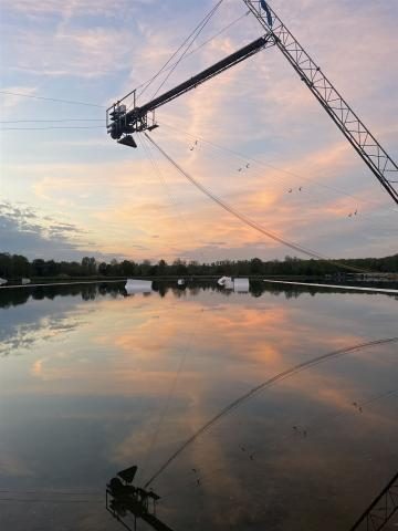 Sonnenuntergang am Lift